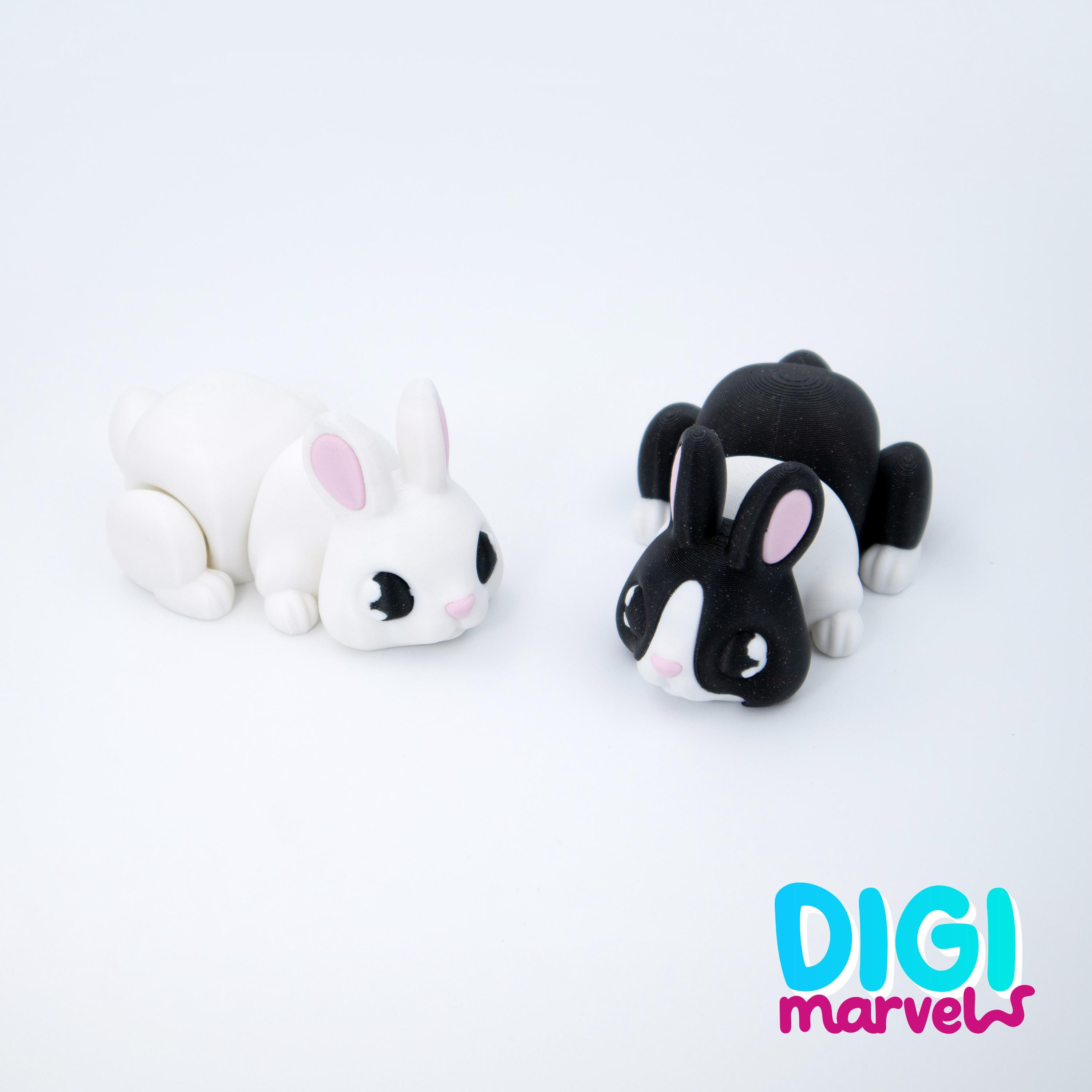 Flexi Tiny Rabbit STL: Articulated 3D Print Toy + Keychain (3MF File ...