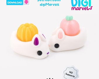 Bunny Bun Clickers STL, 3mf File | Japanese Sweets Fidget Toy | File For 3d Printing | Personal Use