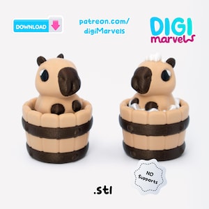 Klikacz do kąpieli Capybara w formacie STL, plik 3mf | Zabawka sensoryczna + brelok do kluczy do druku w miejscu montażu | Plik do druku 3D | Do użytku osobistego