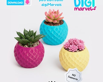 Vaso em formato de morango STL | Arquivo para impressão 3D de decoração para casa