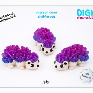 Flexi Hedgehog STL File: Articulated 3D Print Toy + Keychain (3MF Included)