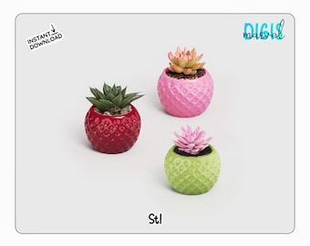 Vaso a forma di fragola STL / File di stampa 3D per decorazioni per la casa