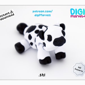 Flexi Baby Cow STL, 3mf Files | Print-in-Place Flexi Toy + Keychain | File for 3d Printing | Personal Use