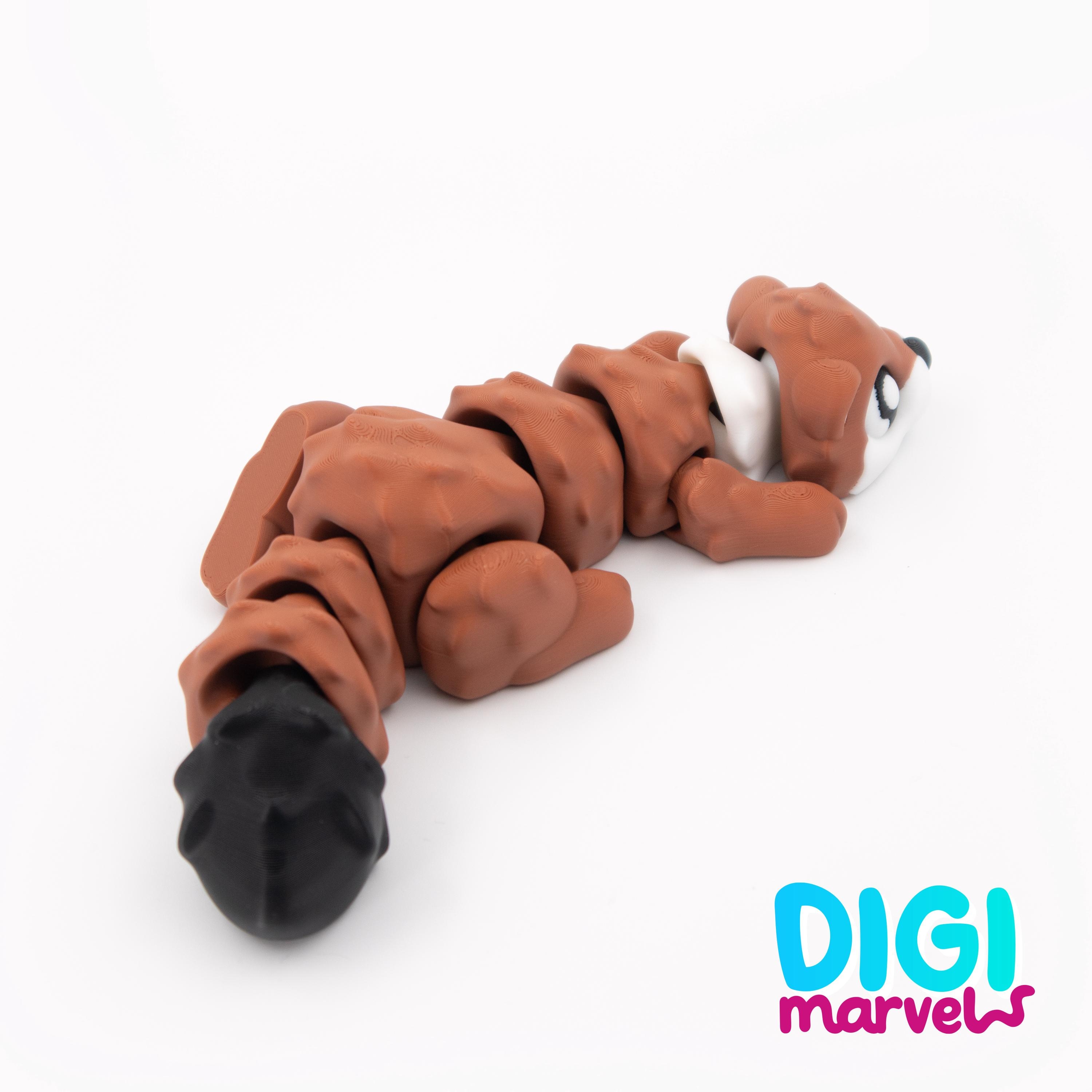 Weasel Key Chain Flexi River Otter STL, 3mf File | Articulated Weasel Toy + Keychain ...