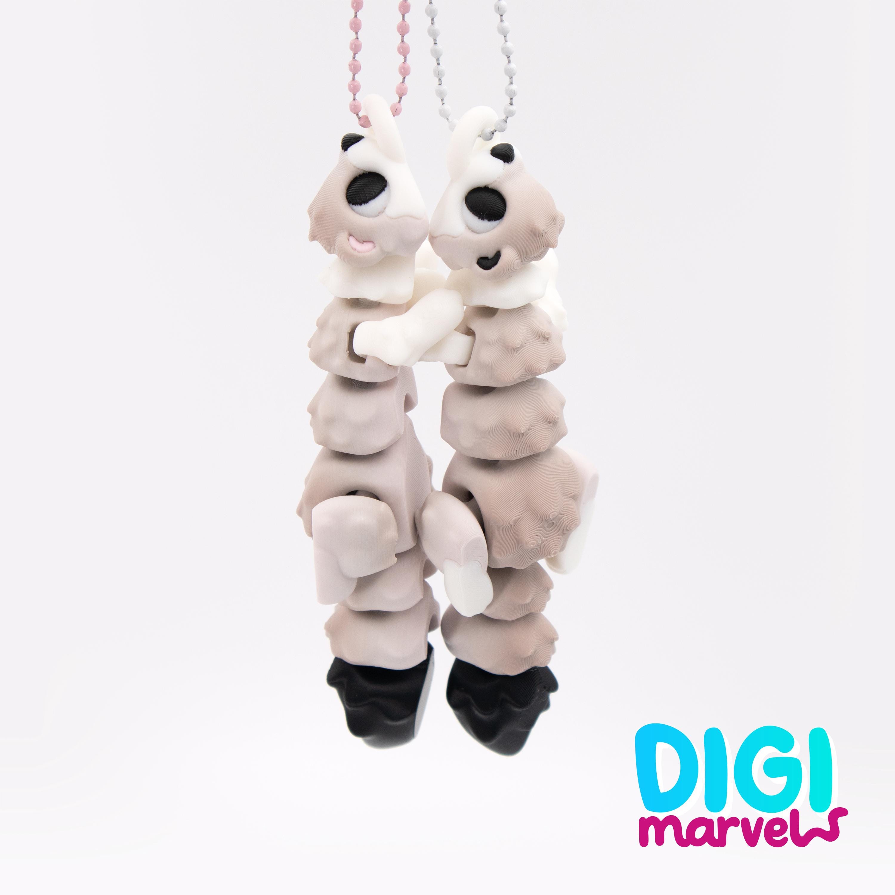 Weasel Key Chain Flexi River Otter STL, 3mf File | Articulated Weasel Toy + Keychain ...