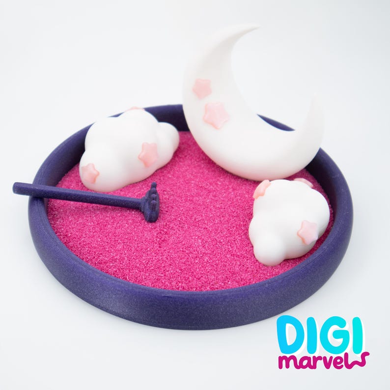 Moon Zen Garden 3D Print File: Mini Home Decor (STL, 3MF Digital ...
