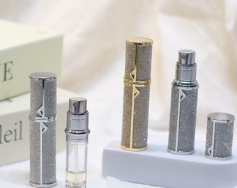 Atomizador de perfume con purpurina – Frasco de viaje recargable de 5 ml