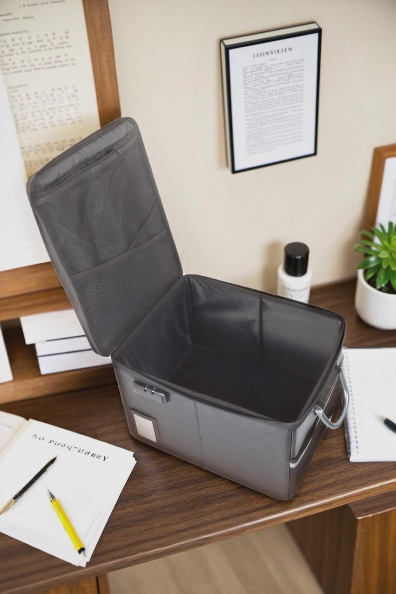 Document File Lock Box Fireproof Document Box With Lock – Water-resistant File Storage - Etsy