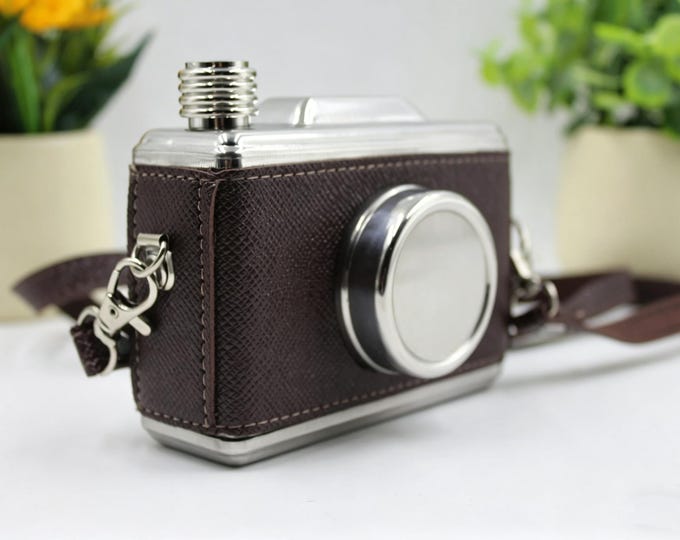 Camera Shaped Water Bottle, Vintage Flask, Photographer Gift, Travel Canteen