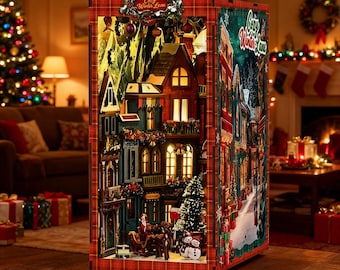 Gezellige Winter Lane kerstminiatuurlichtbak