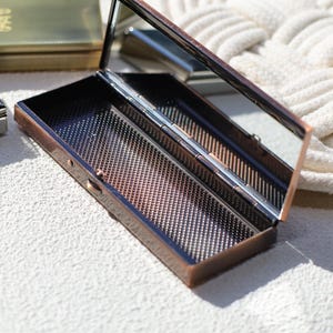 Espejo compacto rectangular delgado – Espejo de maquillaje portátil de metal – 3 elegantes colores disponibles – Espejo compacto elegante para cigarrillos y baratijas