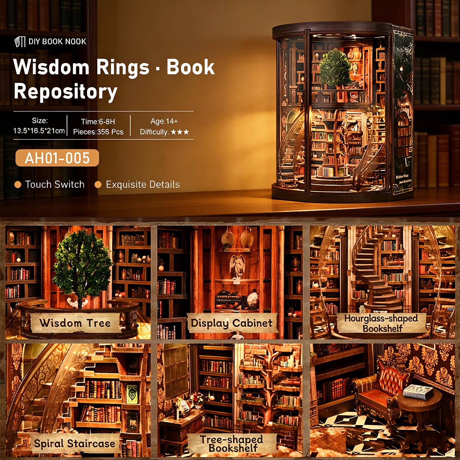 Wisdom Ring Library DIY Book Nook Kit - Etsy