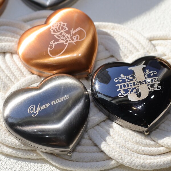 Custom Compact Heart Etsy