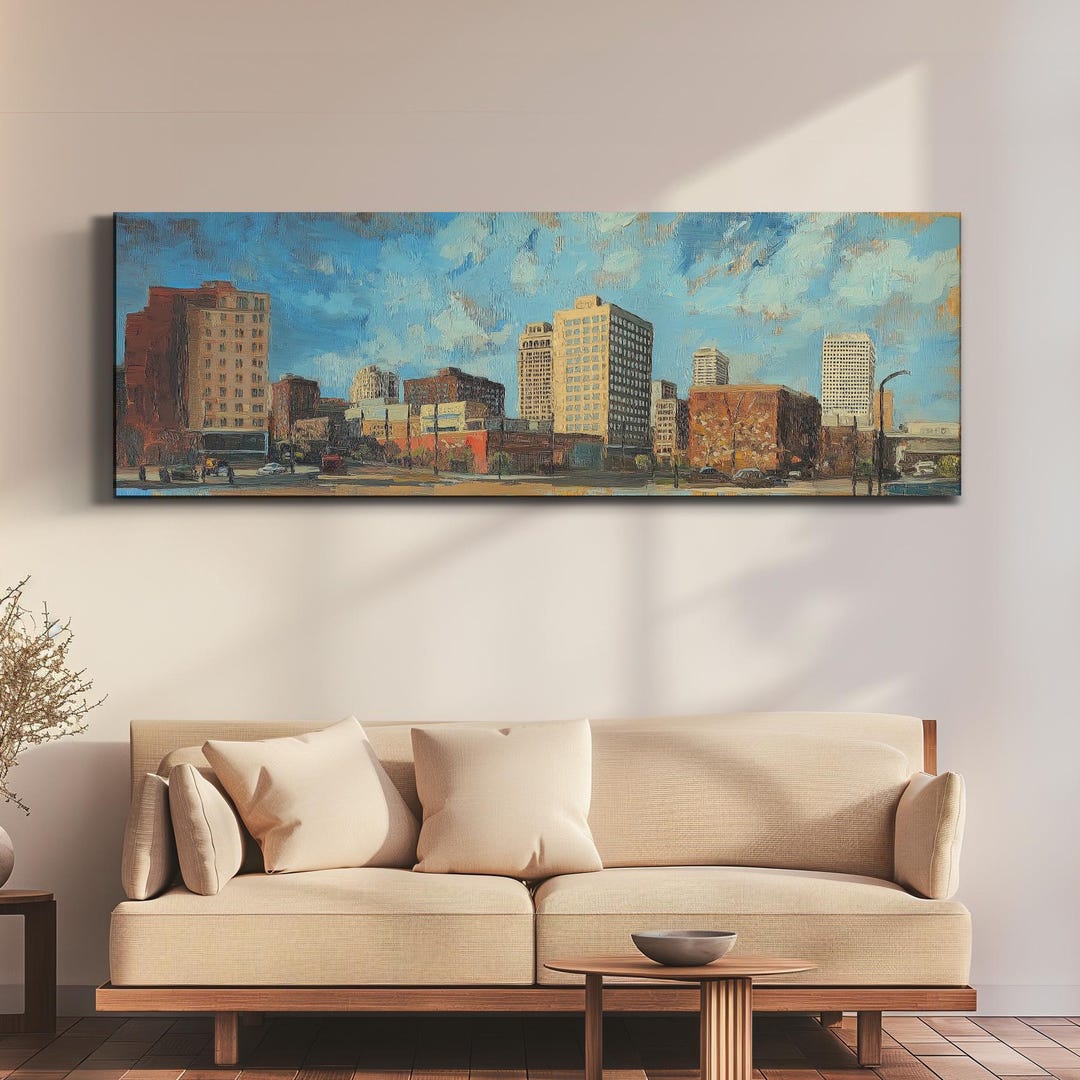 Rochester Minnesota Wall Art, Panoramic Canvas Landscape, Horizontal