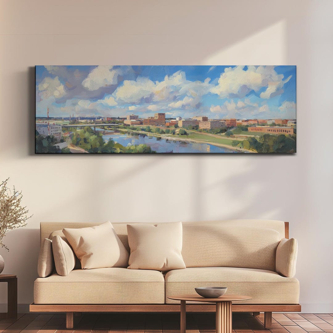 Norman Oklahoma Wall Art, Panoramic Canvas Landscape, Horizontal Print
