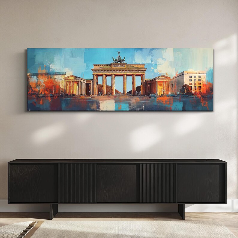 Berlin Brandenburg Gate Germany Wall Art, Panoramic Canvas Landscape