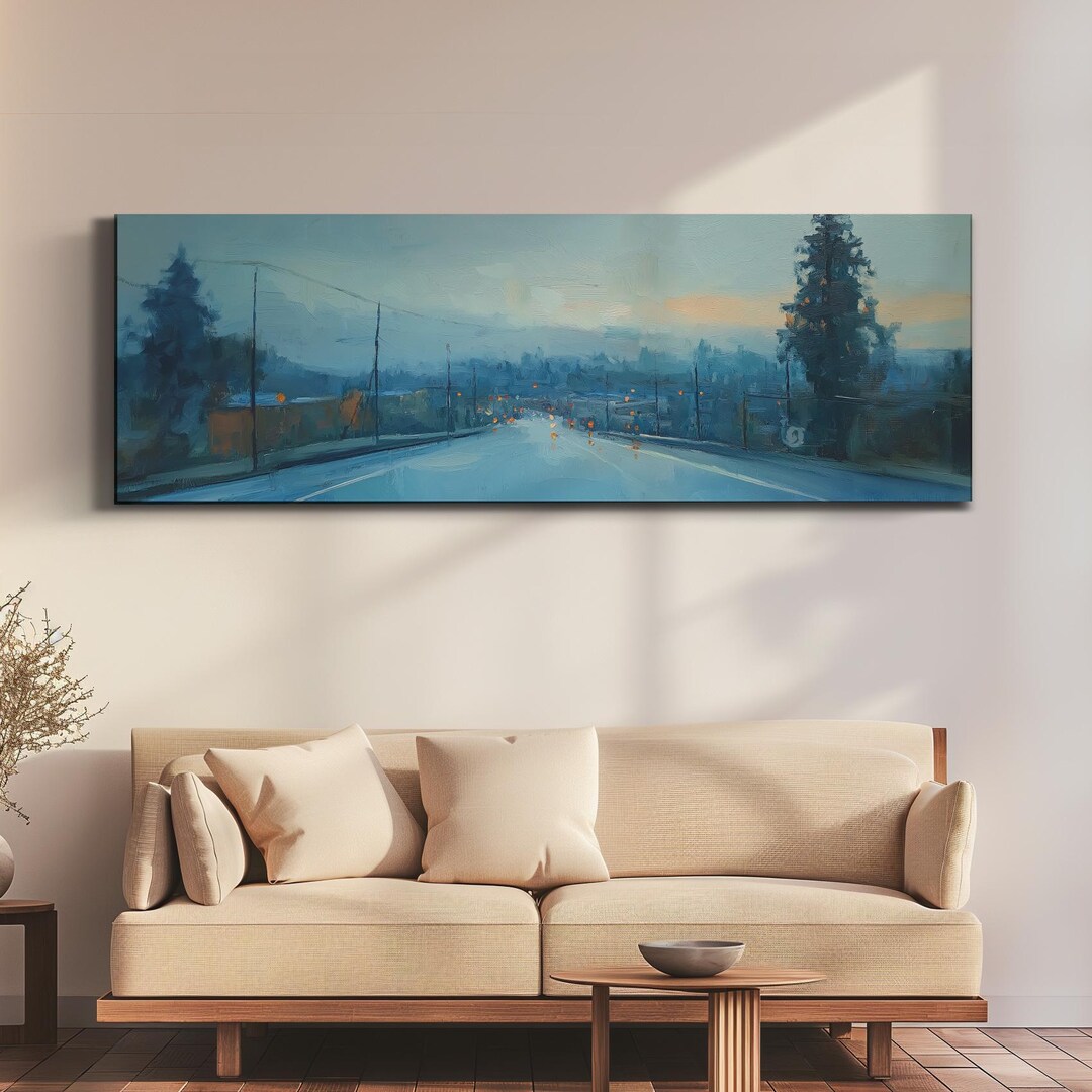 Gresham Oregon Wall Art, Panoramic Canvas Landscape, Horizontal Print