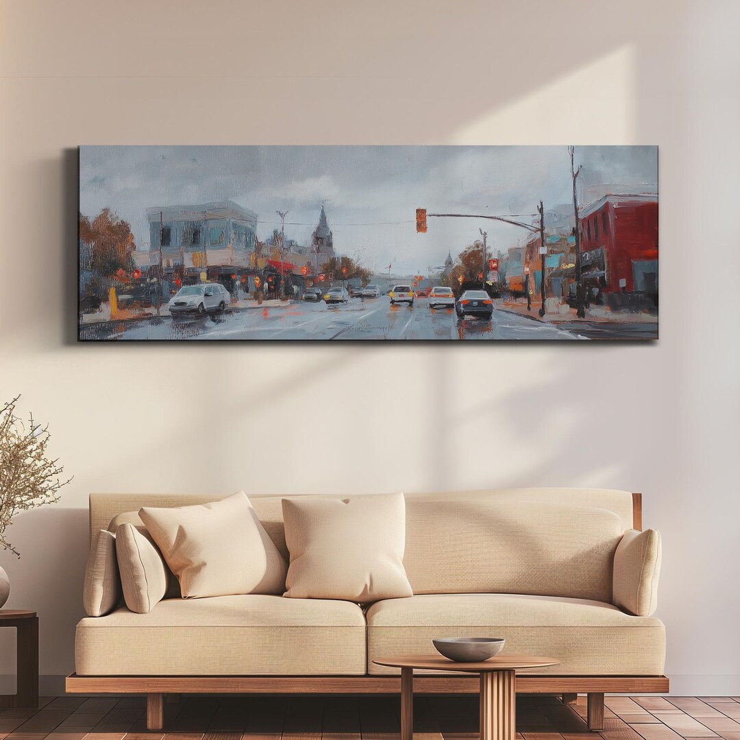 Portland Maine Wall Art, Panoramic Canvas Landscape, Horizontal Print