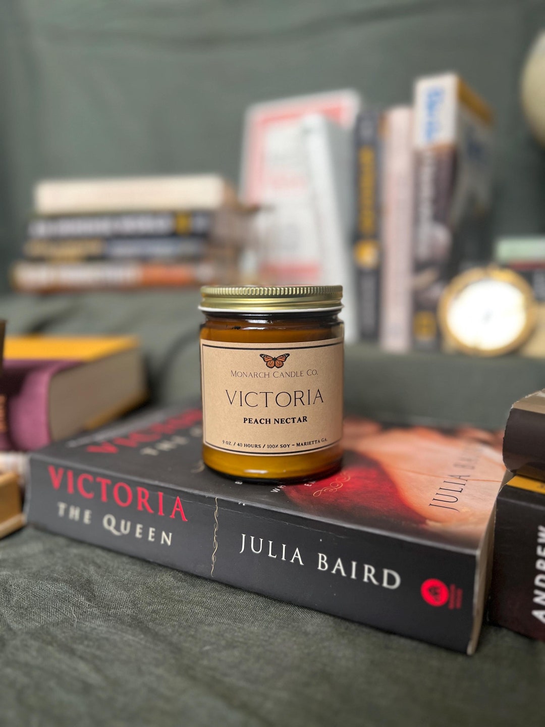 Victoria Peach Nectar (antique styled Soy Candle Refined