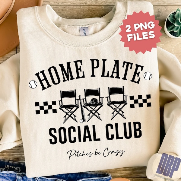 Home Plate Social Club Pitches be Crazy, Baseball Mom Shirt PNG, Family Home Plate Social Club PNG, Sublimation Design Download.