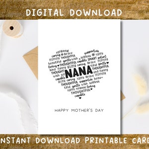 Afdrukbare Moederdagkaart, oma, oma, Happy Mother's Day Card, Moederdagkaart, kaart voor oma, kaart voor oma, pdf, last minute