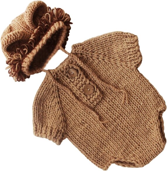 Costume De Lion Pour Nouveau-né - Tenue Photo Naissance, Unisexe, Doux Et Confortable, Accessoire De Séance Photo