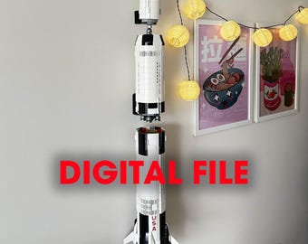 Uchwyt ścienny Lego Apollo Saturn V Rocket – plik STL (pobranie cyfrowe)