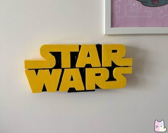 Suporte de parede para o logotipo de Star Wars construído com peças Lego 75407 Ikea Skadis