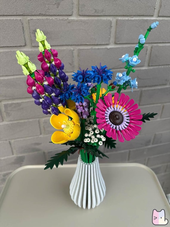 レゴの花やブーケ用のリブ付き花瓶、モダンなディスプレイ - Etsy 日本