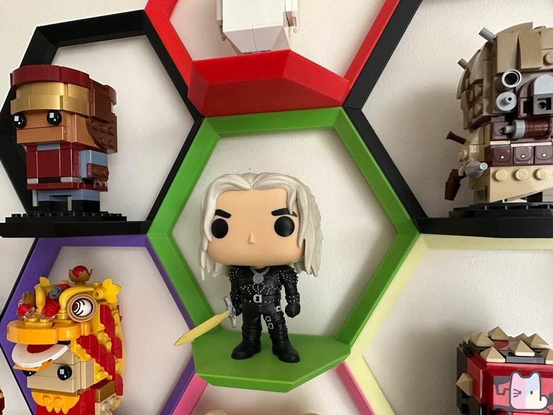Modular Hexagon Funko Pop Shelf Hexagonal Floating Display 3D Printed ...