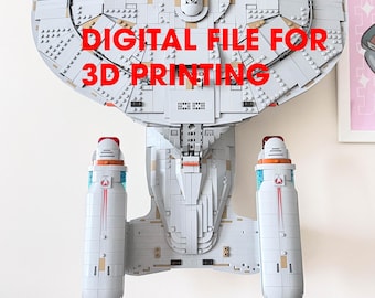 Digital file for 3d printing Wall Mount vertical and horizontal to display Lego Star Trek U.S.S. Enterprise NCC-1701-D 10356