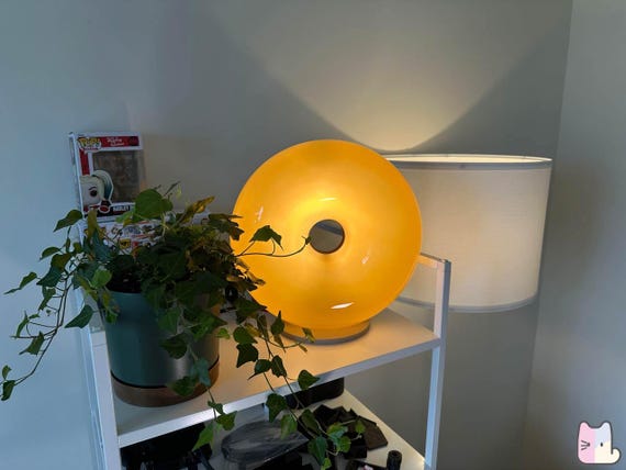IKEA VARMBLIXT バームランプ ドーナツランプ IKEA VARMBLIXT Donut LED Table/Wall Lamp, Orange Glass, 12