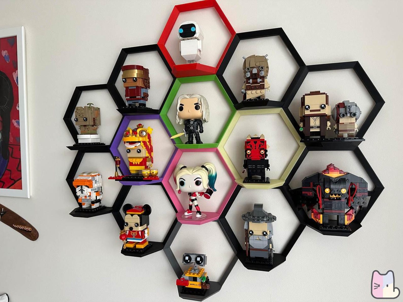 Modular Hexagon Funko Pop Shelf Hexagonal Floating Display 3D Printed ...