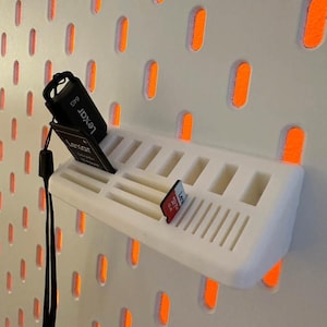 Soporte para tarjeta SD y unidad flash USB para IKEA Skadis / Tamaño, cantidad y tipo de unidad flash personalizados