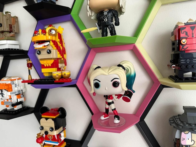 Modular Hexagon Funko Pop Shelf Hexagonal Floating Display 3D Printed ...