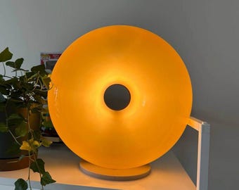 IKEA VARMBLIXT LEDテーブルウォールランプ用スタンド、オレンジガラス