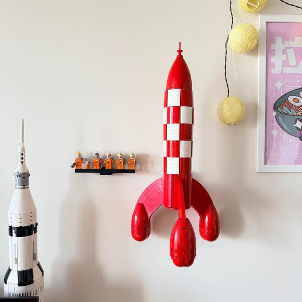 Wandhalterung für LEGO Ideen 21367 Tim und Struppi Mond Rakete
