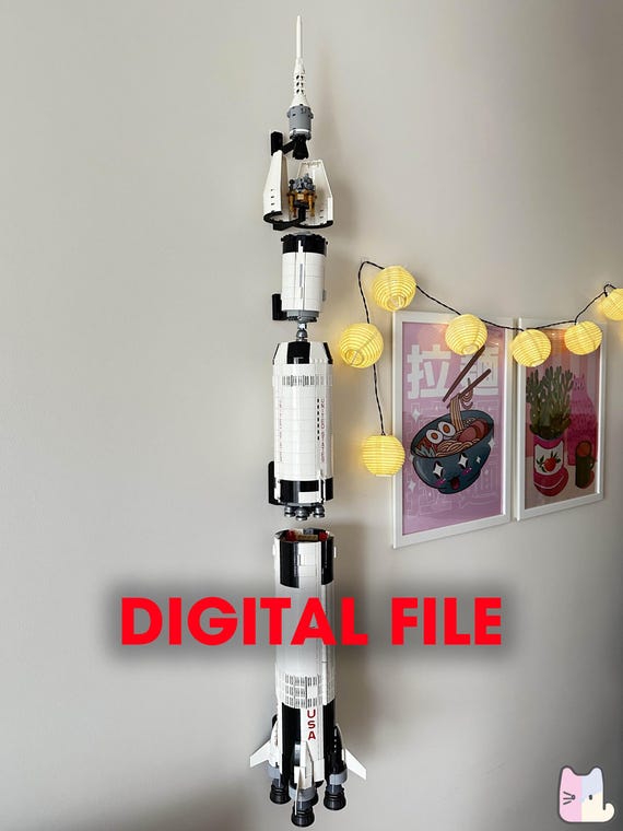 Lego Apollo Saturn V Rocket Wall Mount - STL File (digital