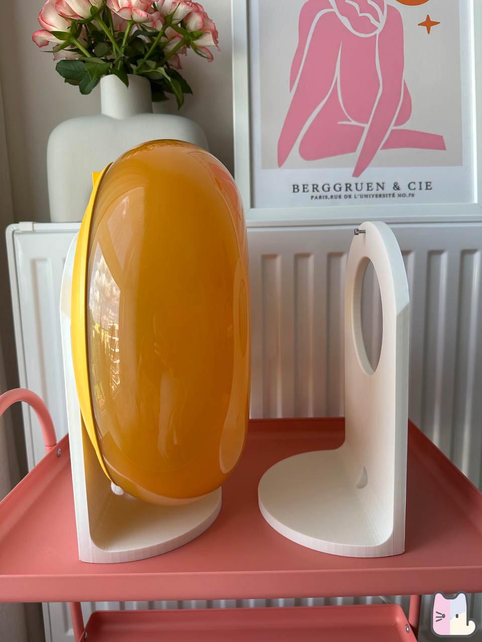IKEA VARMBLIXT LEDテーブルウォールランプ用スタンド、オレンジガラス