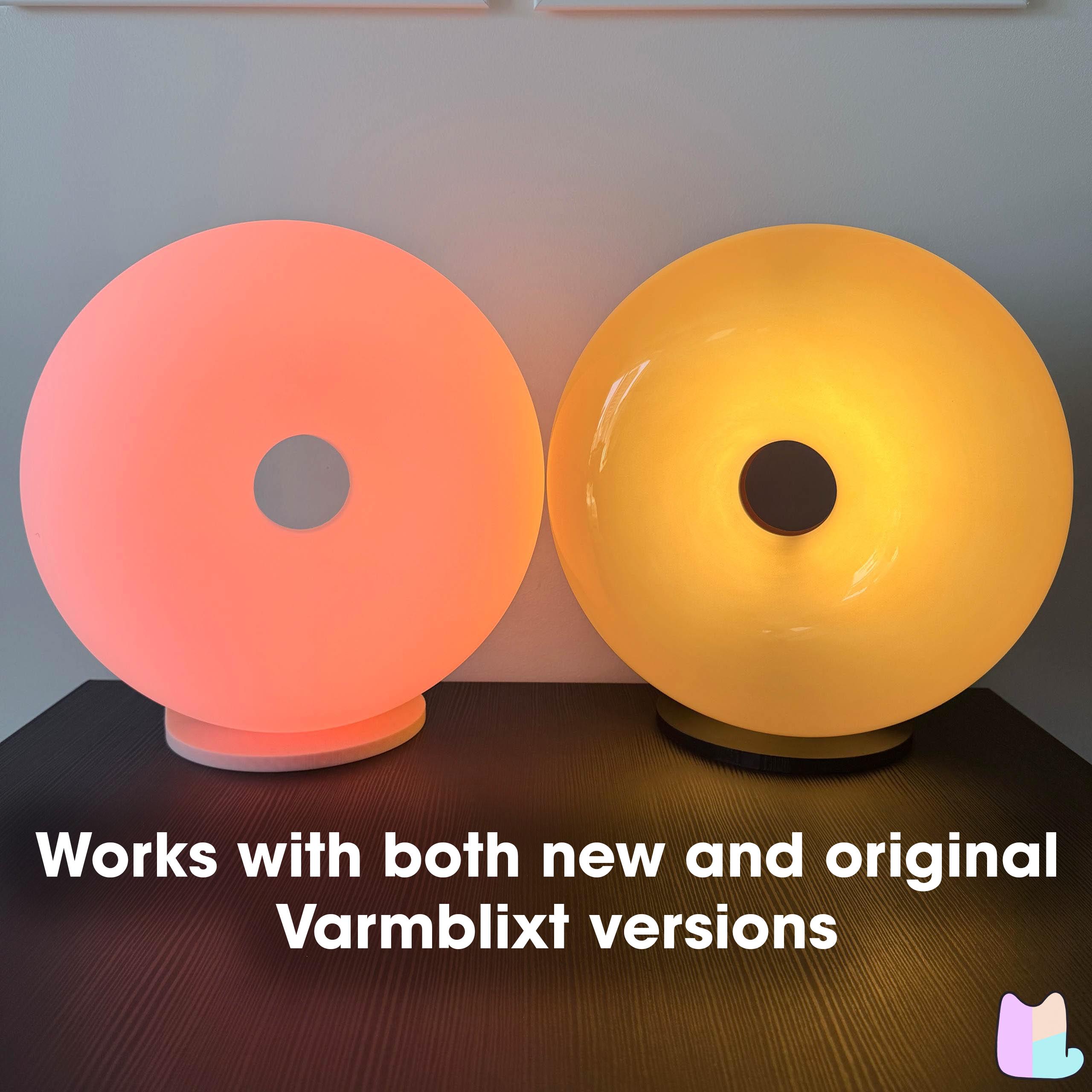 IKEA VARMBLIXT LEDテーブルウォールランプ用スタンド、オレンジガラス
