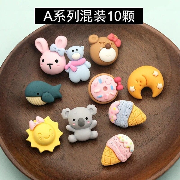 Colorful Cute Buttons Animal & Dessert Resin - 6pc Shank Button Set for DIY Sewing and Crafts