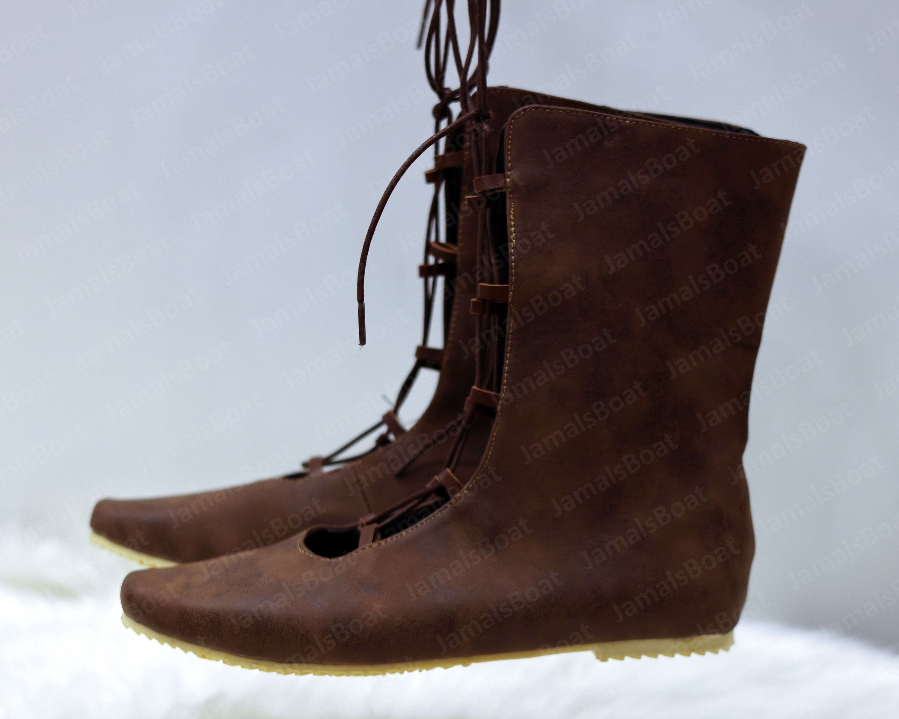 Viking Medieval Larp Boots, Renaissance Goth Leather Boots, Ren Faire Pirate Unique Boots