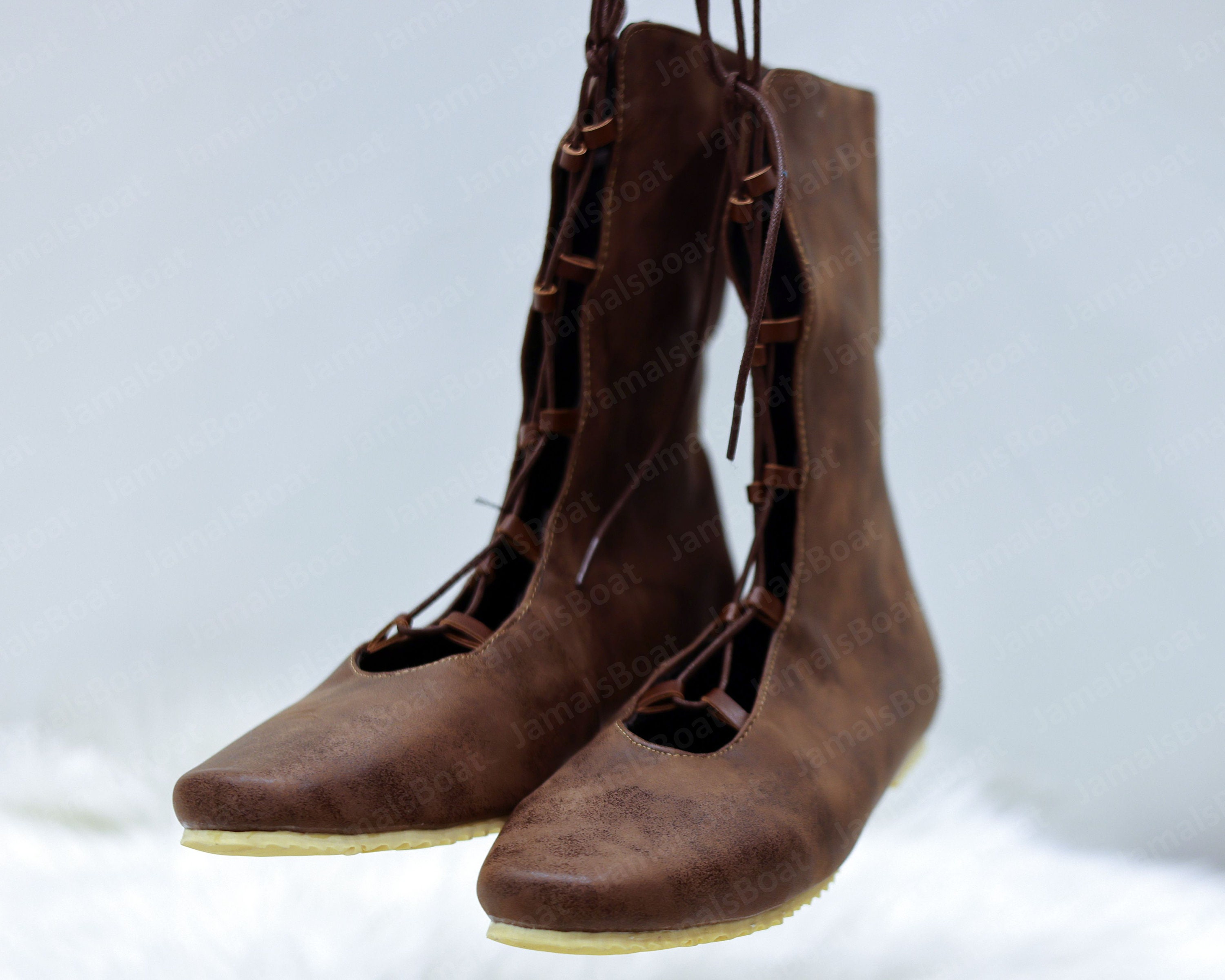 Viking Medieval Larp Boots, Renaissance Goth Leather Boots, Ren Faire Pirate Unique Boots