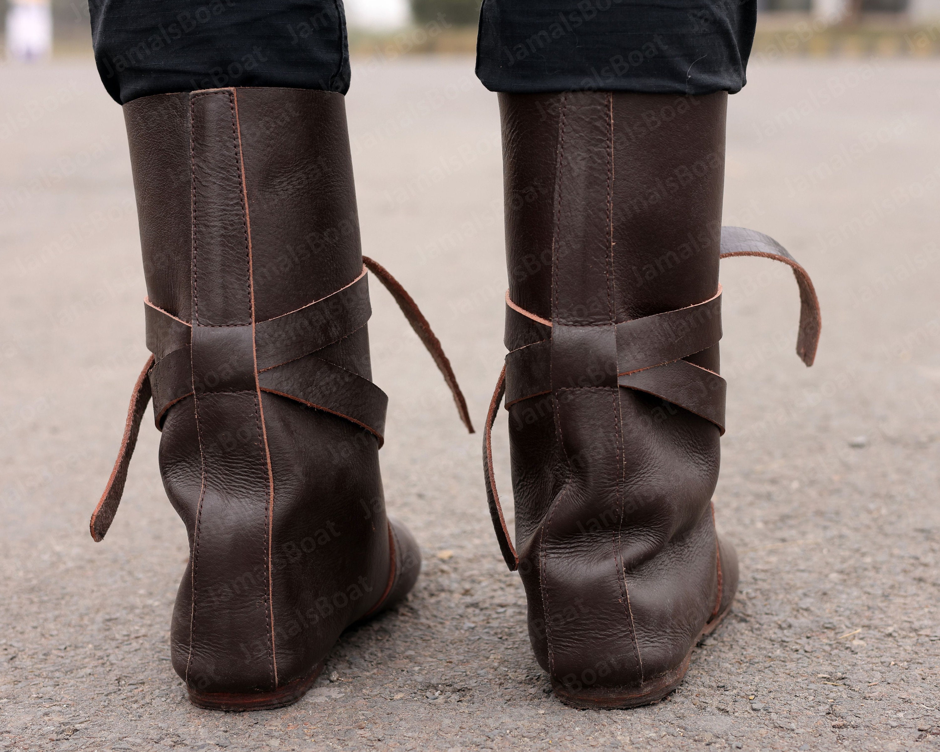 Viking Steampunk Larp Boots, Ren Faire Goth Leather Boots, Renaissance Aesthetic Unique Shoes