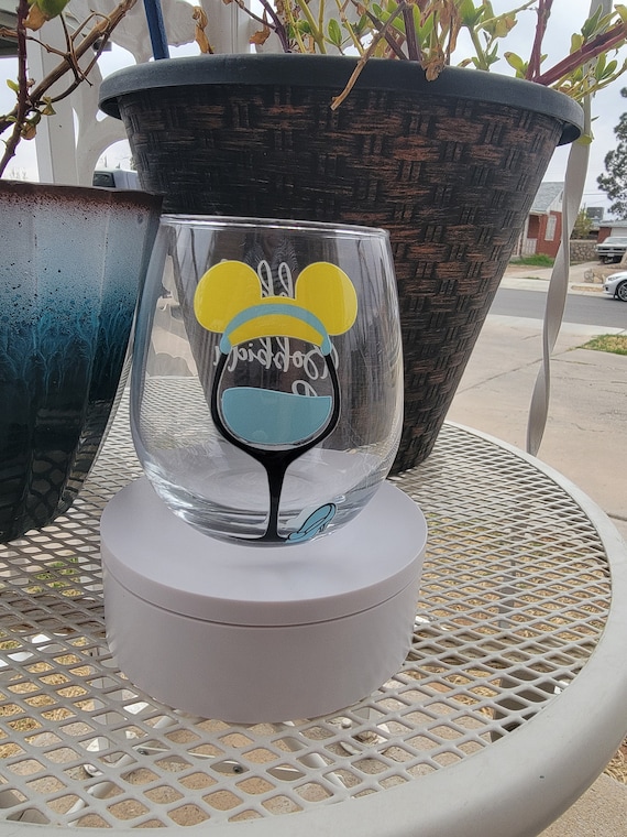 Bibbidi Bobbidi Booze, Princess Inspired Wine Glass, 16 oz Stemless Wine  Glass Cup
