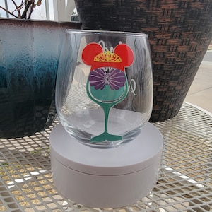Under the Influence, Princess Inspired Wine Glass, 16 oz Stemless Wine Glass Cup