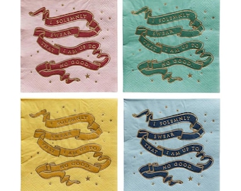 Officially Licensed Harry Potter Party Napkins, Marauder's Map, Hogwarts Houses