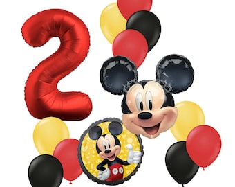 Mickey Mouse Balloon Bouquet, 2nd Birthday Party Decorations
