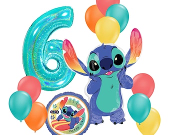 Lilo & Stitch Balloon Bouquet, Tropical Birthday Party Decor