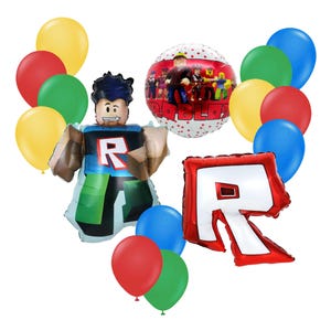 Roblox Balloons, Roblox Birthday Party Decor, Video Game Decorations, Gamer Balloons, Video Game Themed Decor, Boys Birthday Party Themes